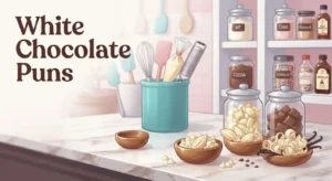 White chocolate pun illustration