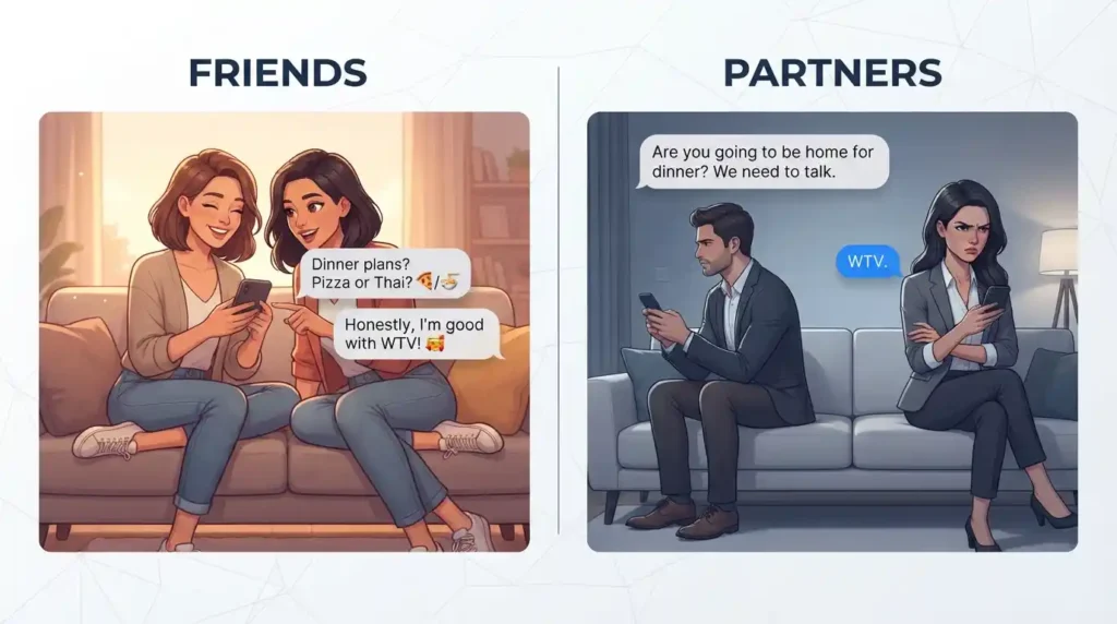 WTV showing different texting tones
